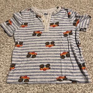 Old Navy Gray and Blue Monster Truck Tee